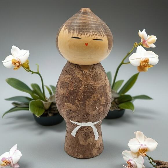 Vintage Masao Watanabe Wooden Kokeshi Doll - Handcrafted & Artist Signed